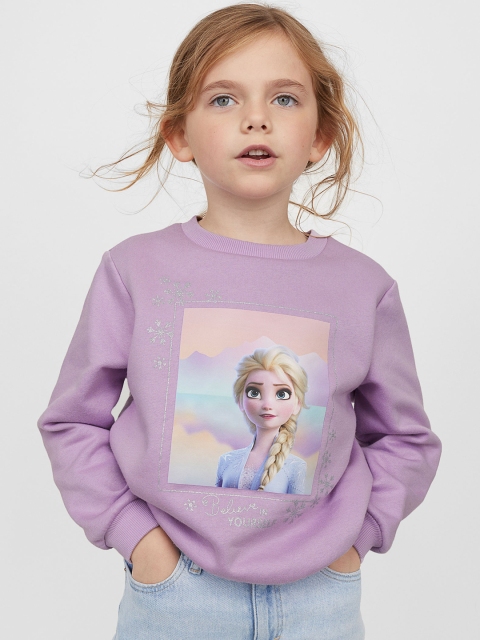 

H&M Girls Purple Printed Sweatshirt
