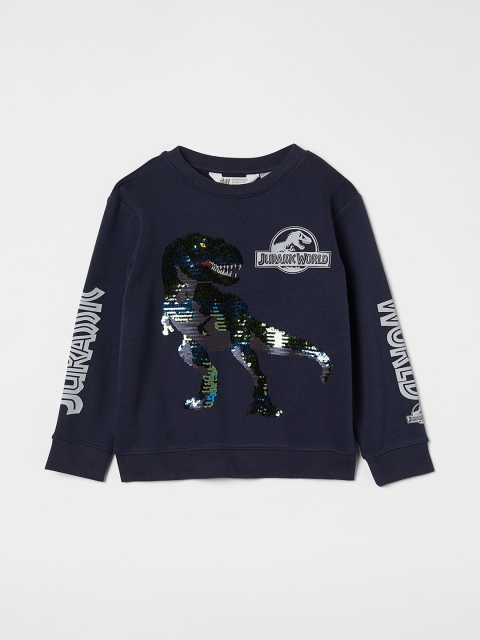 

H&M Boys Blue Reversible Sequin Detail Top