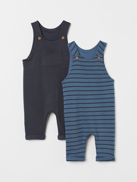 

H&M Boys 2 Pack Cotton Dungarees, Blue