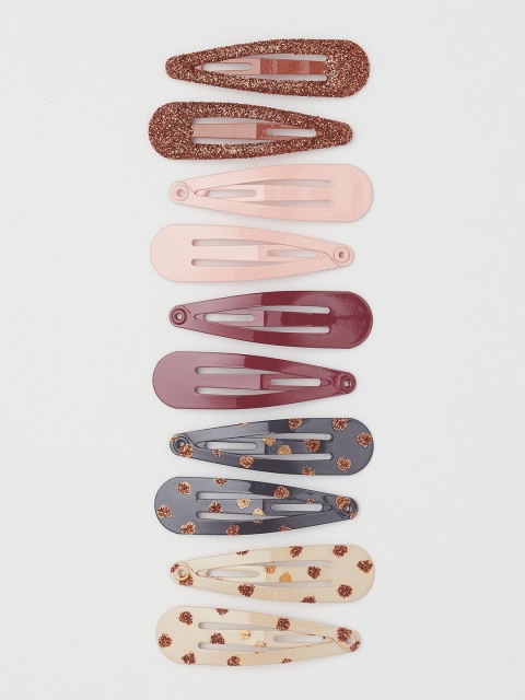 

H&M Girls Multicoloured 10-Pack Hair Clips, Grey