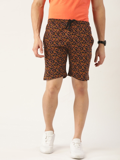 

ROMEO ROSSI Men Orange Printed Shorts