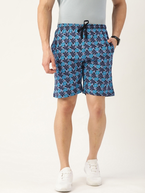 

ROMEO ROSSI Men Blue Printed Shorts