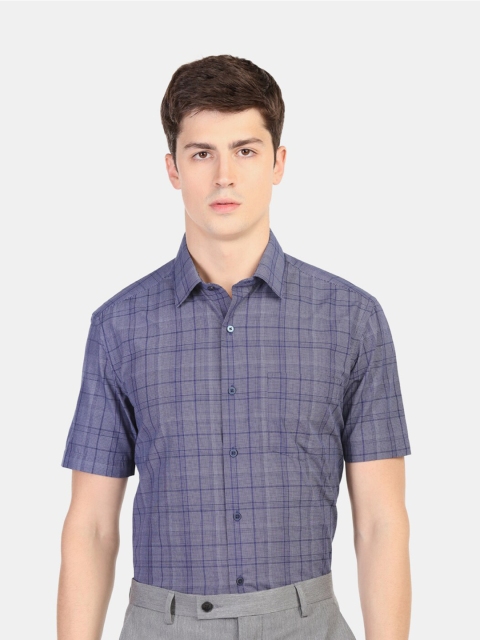

Arrow New York Men Blue Tartan Checks Opaque Checked Formal Shirt