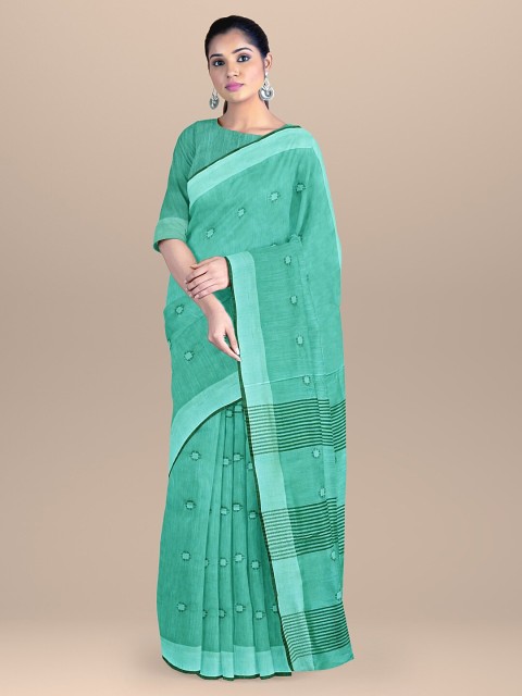 

BharatSthali Green & Black Pure Cotton Mangalagiri Saree
