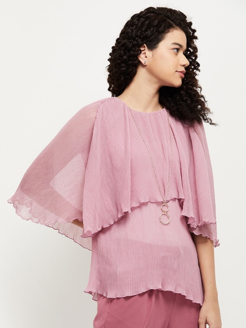 

max Purple Solid Layered Regular Top
