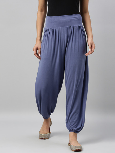 

Go Colors Women Blue Solid Harem Pants