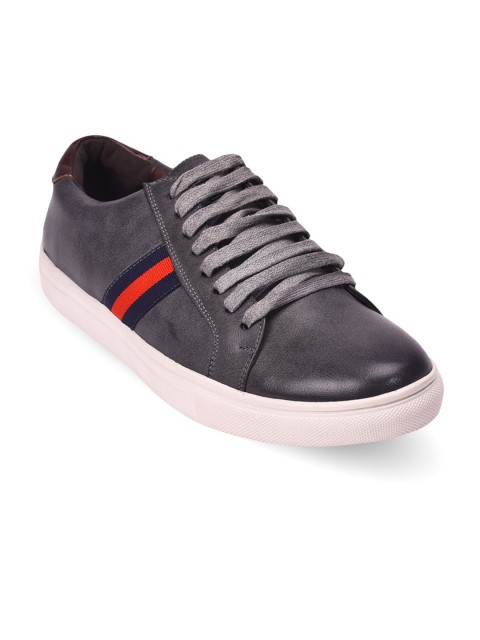 

Pavers England Men Grey PU Slip-On Sneakers