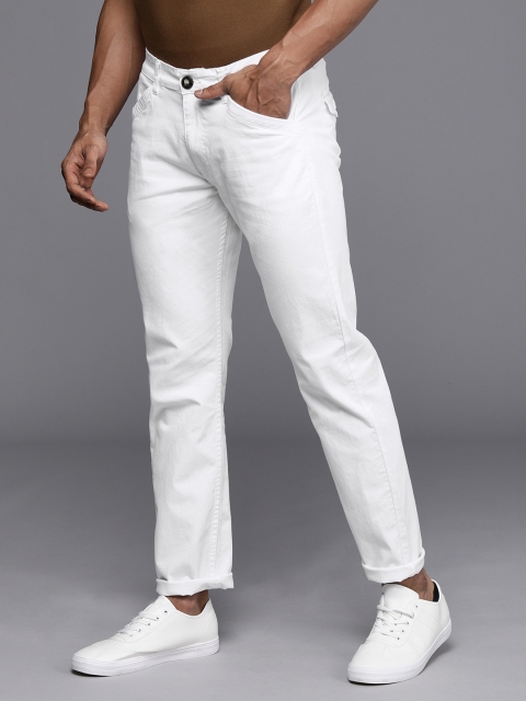 

WROGN Men White Slim Fit Trousers