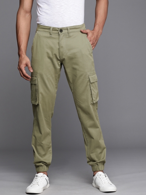 

WROGN Men Olive Green Solid Jogger Fit Joggers