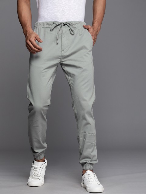 

WROGN Men Green Solid Jogger Fit Joggers