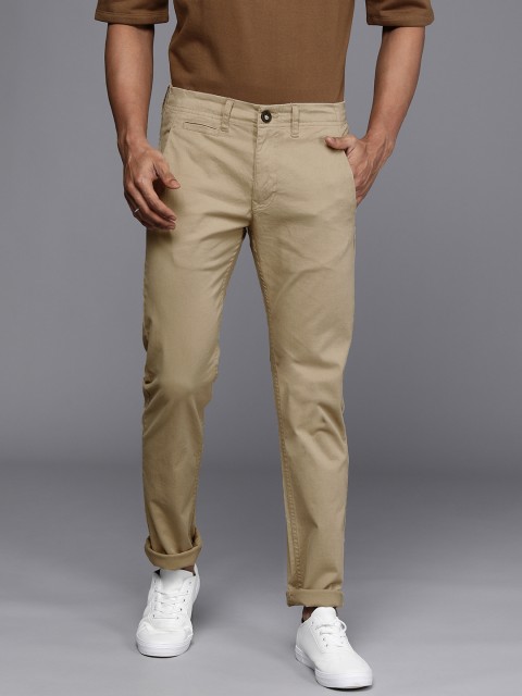 

WROGN Men Beige Slim Fit Trousers