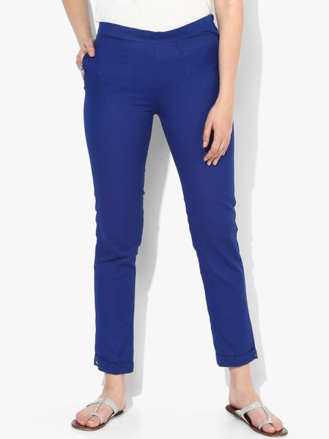 

Varkha Fashion Women Blue Chambray Trousers
