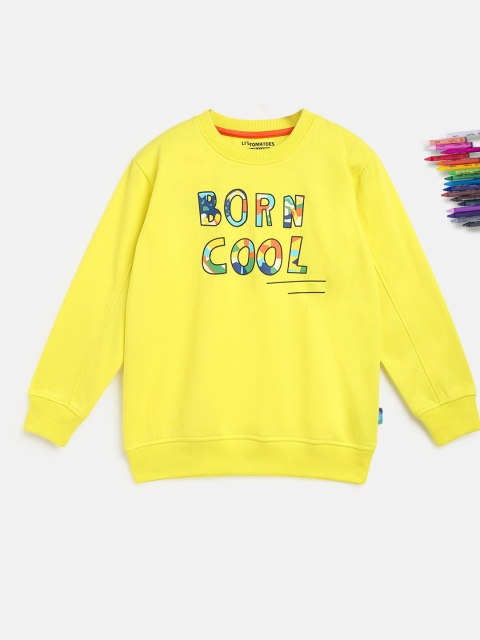 

Lil Tomatoes Boys Lime Green Printed Cotton Sweatshirt