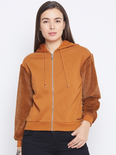 

CAMLA Women Tan Hooded Sweatshirt