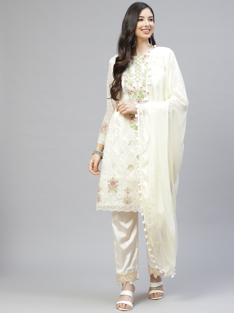 

Readiprint Fashions Off White & Green Embroidered Unstitched Dress Material