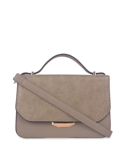 

Bagkok Taupe Textured PU Structured Handheld Bag
