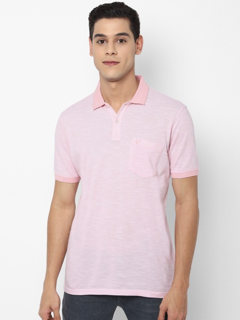 

Allen Solly Men Pink Solid Polo Collar T-shirt