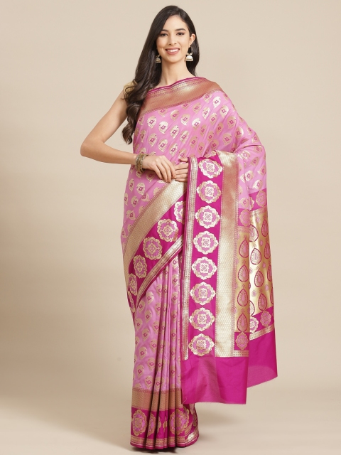 

Banarasi Style Pink & Beige Woven Design Art Silk Banarasi Saree