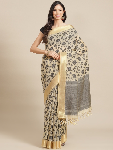 

Banarasi Style Black & Beige Woven Design Banarasi Saree