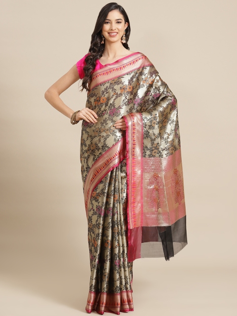 

Banarasi Style Black & Beige Woven Design Tissue Banarasi Saree