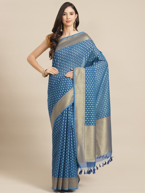 

Banarasi Style Blue & Beige Woven Design Banarasi Saree