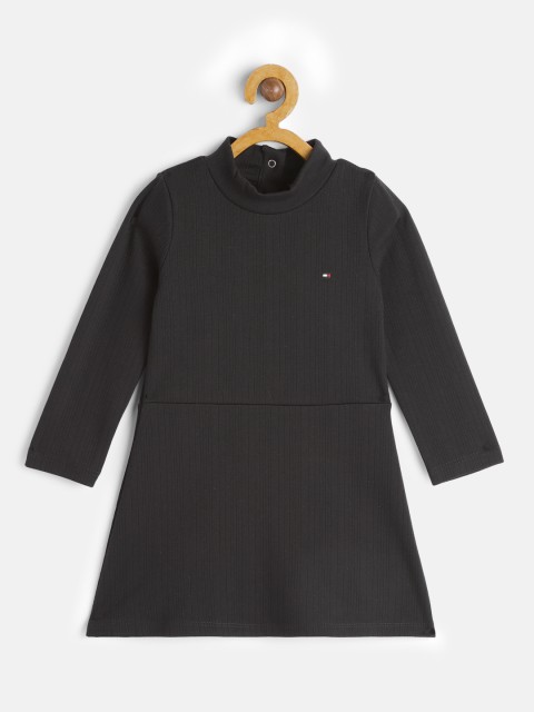 

Tommy Hilfiger Girls Black Solid A-Line Dress