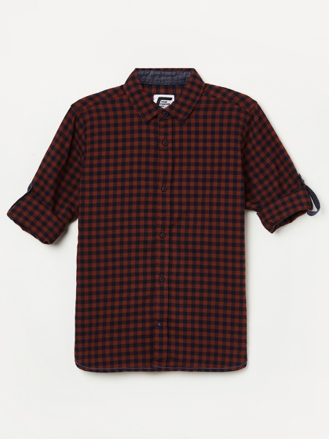 

Fame Forever by Lifestyle Boys Maroon Slim Fit Buffalo Checks Opaque Checked Casual Shirt