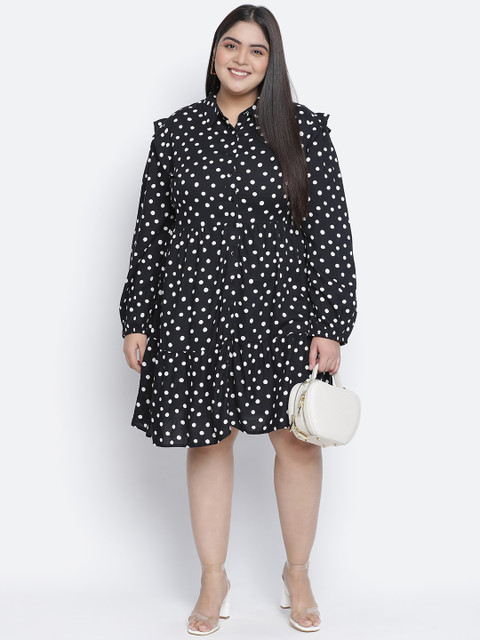 

Oxolloxo Black Satin Shirt Dress