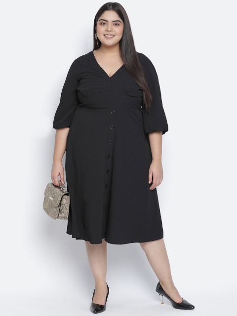 

Oxolloxo Black Satin Midi Dress