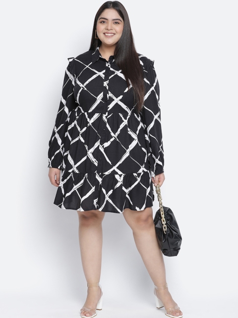 

Oxolloxo Black Crepe Shirt Dress