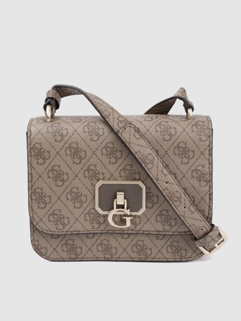 

GUESS Brown Brand Logo Print Sling Bag