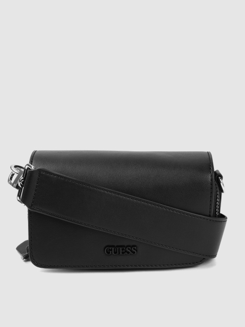 

GUESS Black Solid Structured Sling Bag