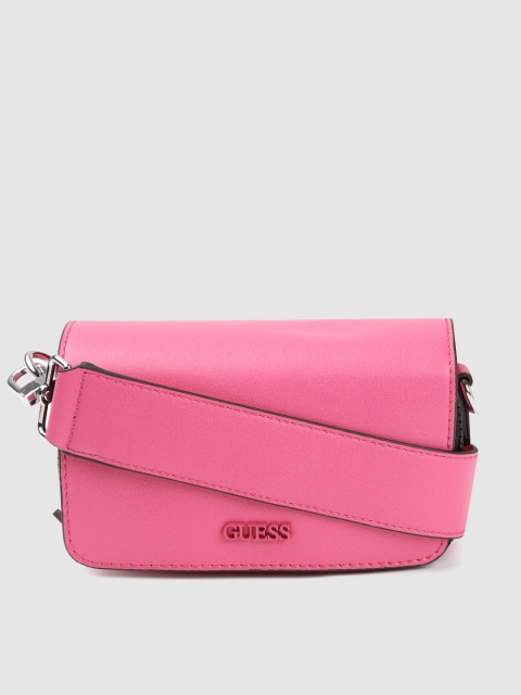 

GUESS Pink Solid Structured Sling Bag