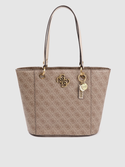 

GUESS Brown Brand Logo Print Shoulder Bag