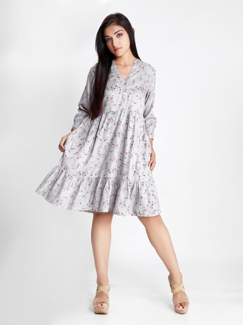 

Dream of Glory Inc Grey Floral Maternity Dress