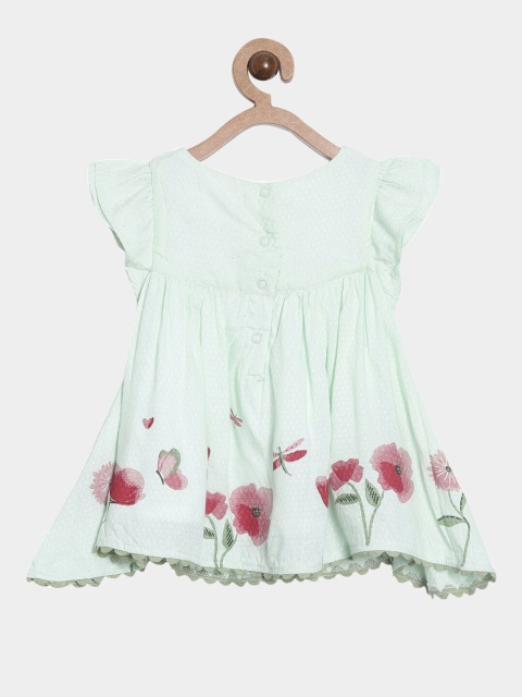 

Nuberry Green & Pink Floral A-Line Dress