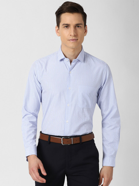 

Peter England Men Blue Micro Checks Opaque Checked Formal Shirt