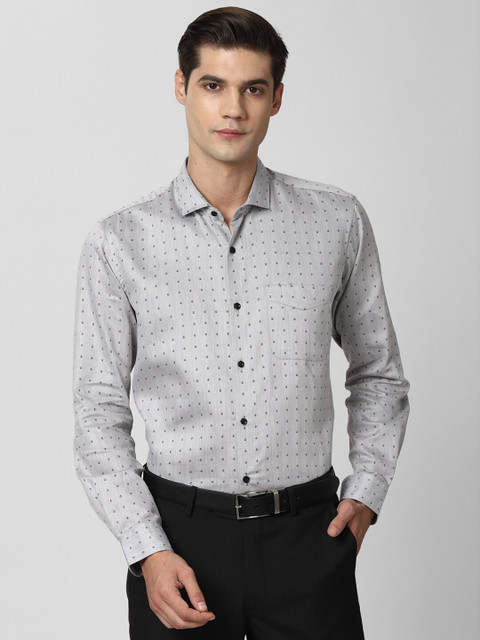 

Peter England Men Grey Opaque Printed Formal Shirt