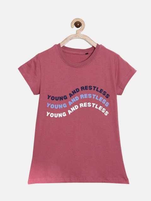 

SayItLoud Girls Red Printed T-shirt