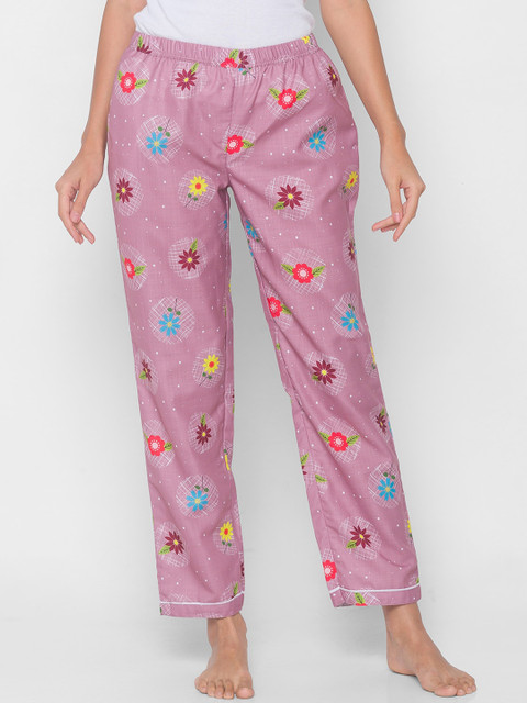 

FashionRack Women Pink & Purple Pack of 2 Printed Cotton Lounge Pants