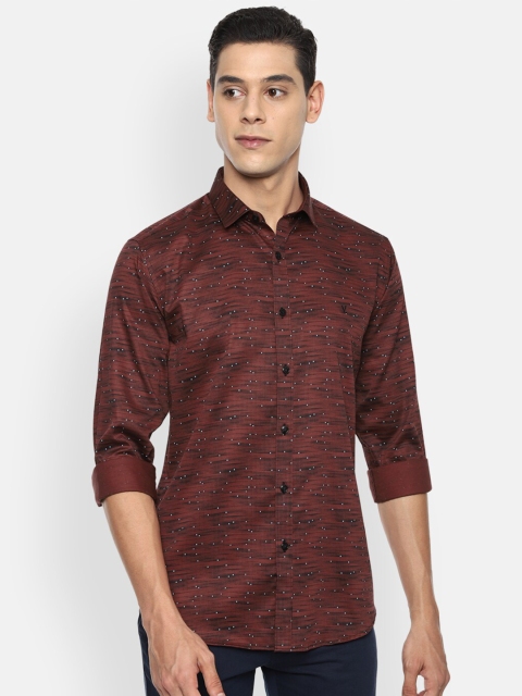 

V Dot Men Maroon Slim Fit Floral Opaque Printed Casual Shirt