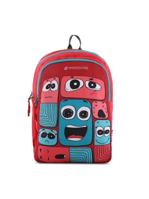 

Harissons Unisex Red & Blue Graphic Backpack