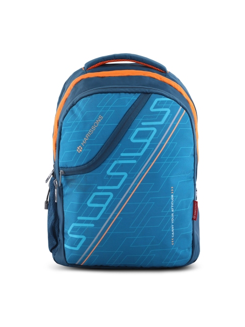 

Harissons Unisex Orange & Blue Printed Alphanumeric Backpack