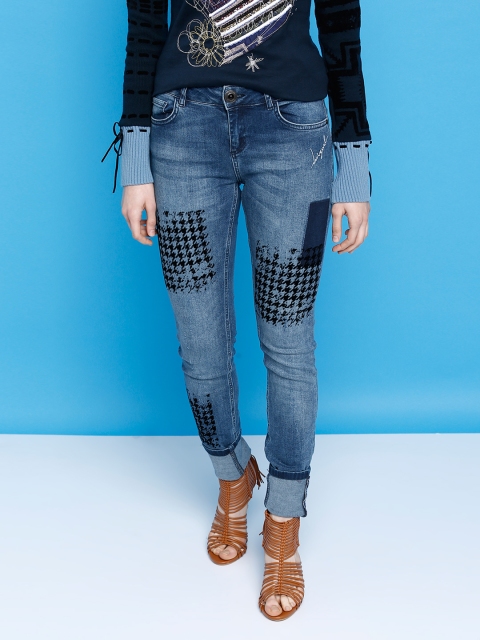 

Desigual Women Blue Stretchable Jeans