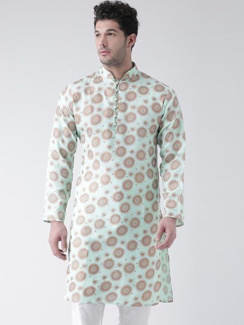 

SG LEMAN Men Green & Brown Ethnic Motifs Printed Thread Work Kurta