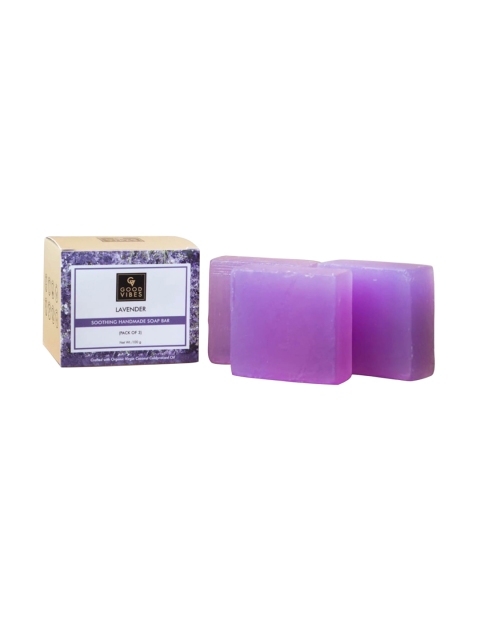 

Good Vibes Pack of 3 Lavender Soothing Handmade Soap Bar, Transparent