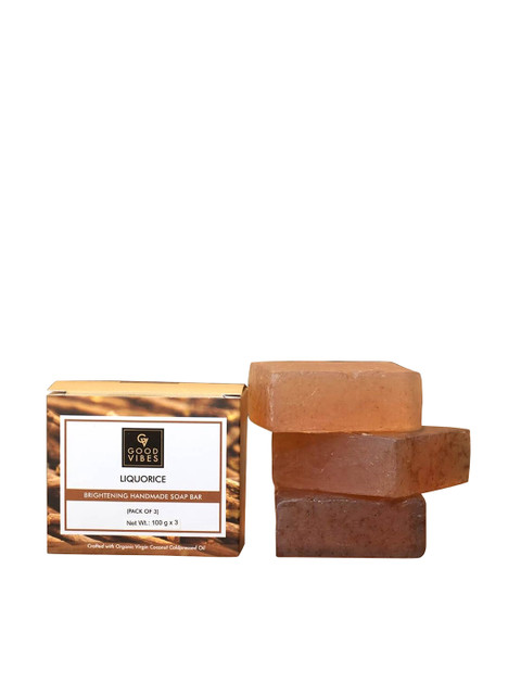 

Good Vibes Transparent Set of 3 Liquorice Brightening Handmade Soap Bar 100g