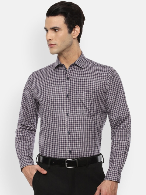 

Van Heusen Men Pure Cotton Navy Blue Slim Fit Checked Formal Shirt