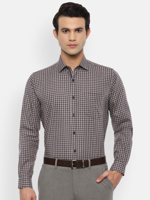

Van Heusen Men Navy Blue Opaque Checked Formal Shirt