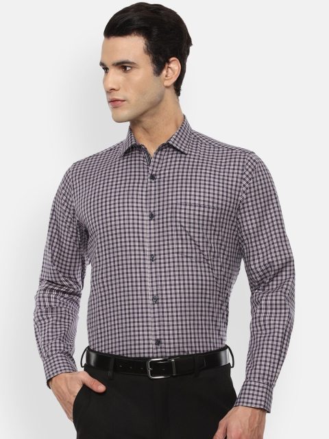 

Van Heusen Men Navy Blue Slim Fit Tartan Checks Opaque Checked Formal Shirt